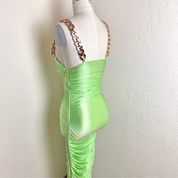 $650 Bronx & Banco Nadia MIDI Dress in Neon Mint - Picture 8 of 12